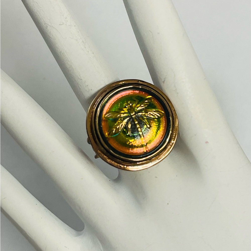 AKR Bronze Glass Dragonfly Ring Size 8
